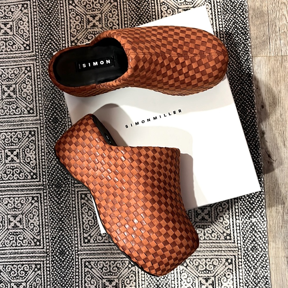 Simon Miller Platform Bubble Clogs Size 41 Rare checkerboard leather!